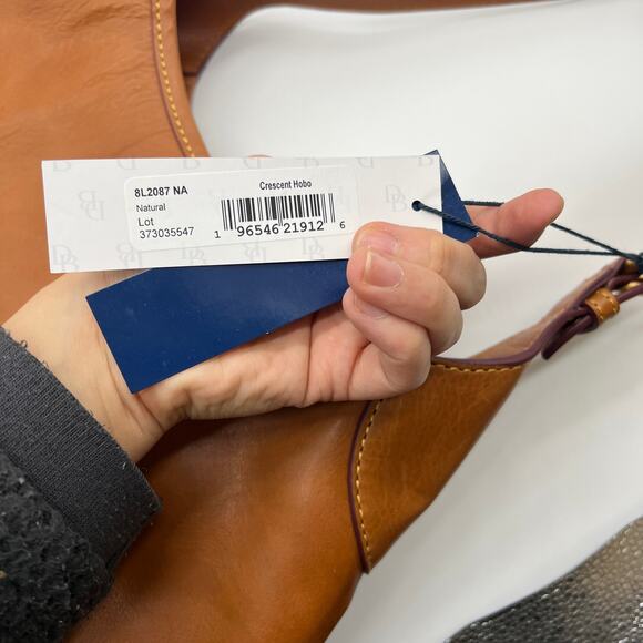 Dooney & Bourke Handbags Florentine Leather Crescent Hobo Brown Chestnut - Picture 12 of 16